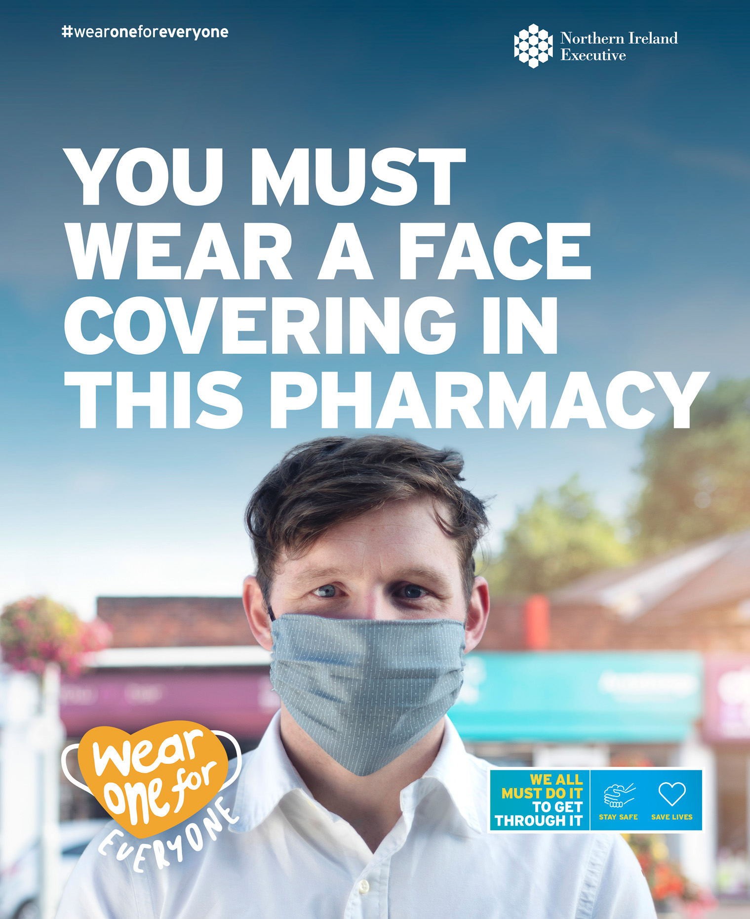 You must wear a face covering in this pharmacy.